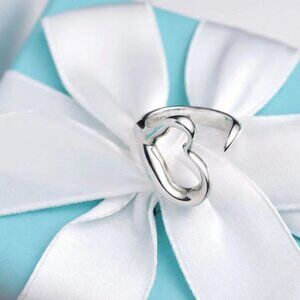 Tiffany & Co. Elsa Peretti Open Heart RIng .925 Sterling Silver Size-6